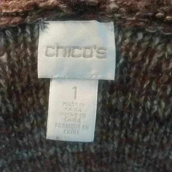 Chico's Women Randall Chestnut Brown Sweater Vest Open Front Metallic Chic - Picture 8 of 11